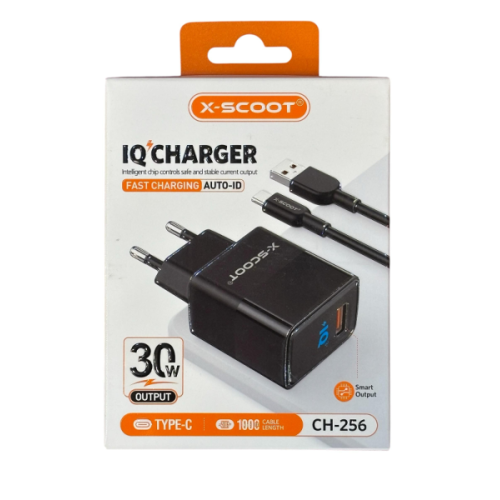 شاحن سريع بقدرة 30 واط مع كابل Micro USB موديل CH-256